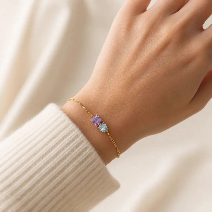 Two Birthstone Bracelet styled with other pieces