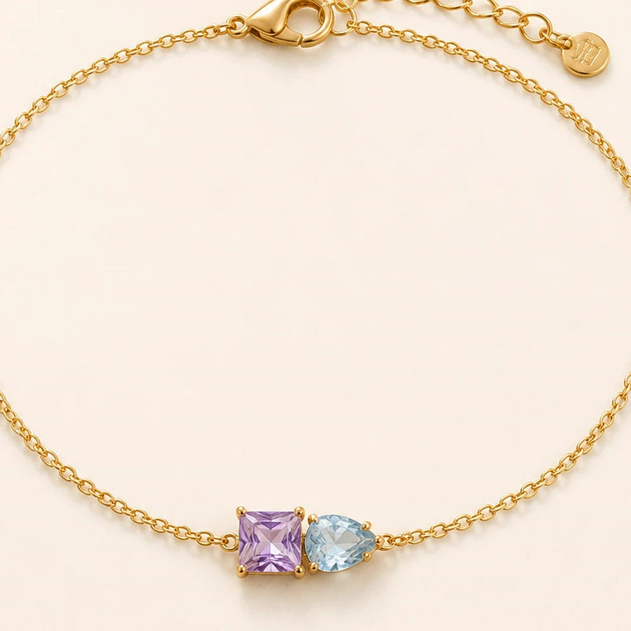 Close detail of Two Birthstone Bracelet