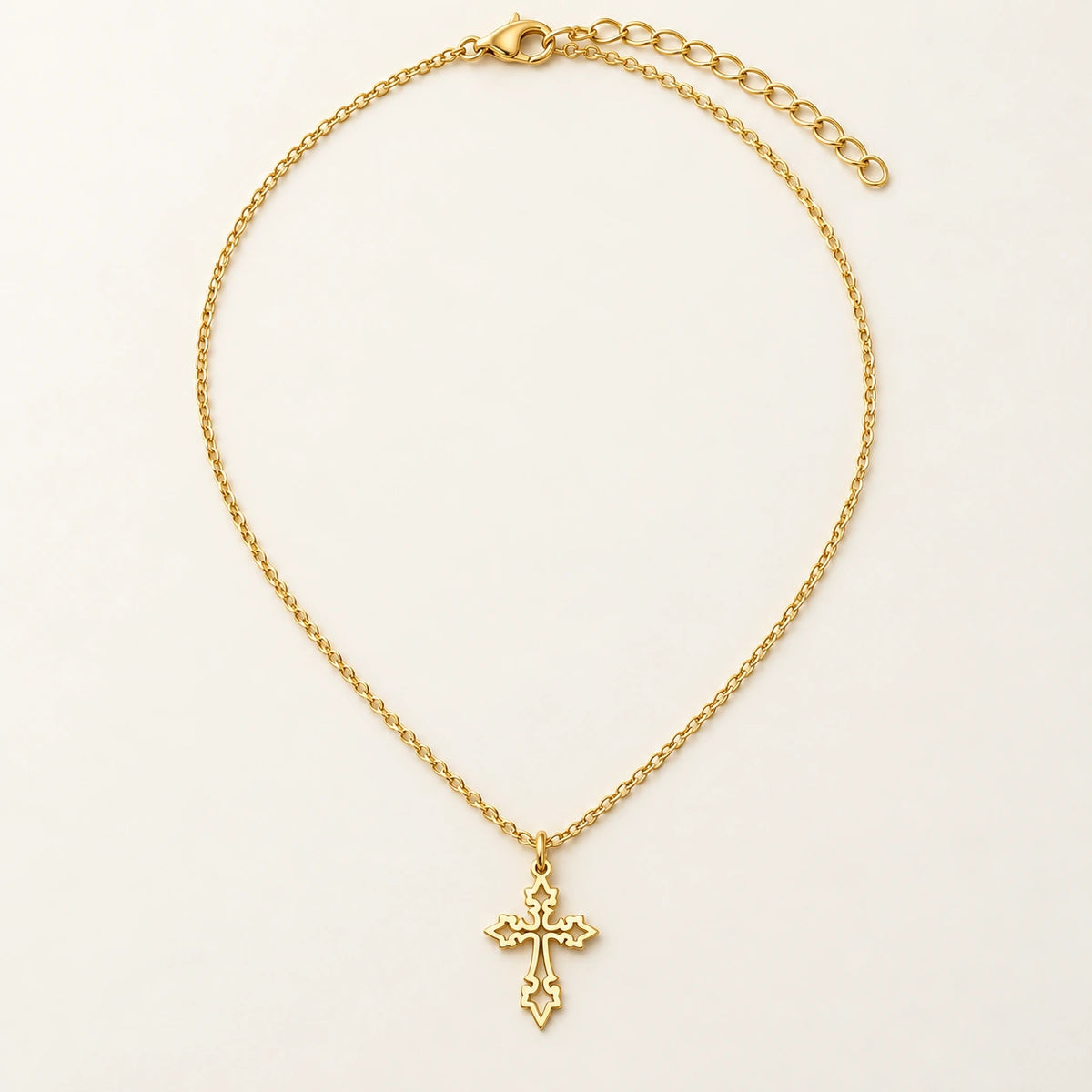 Vintage Cross Necklace, shown on its own
