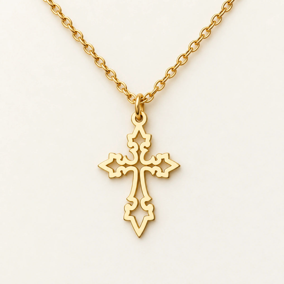 Close detail of Vintage Cross Necklace