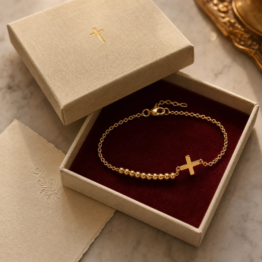 Rosary Bracelet, a sealed 18K gold rosary bracelet, a keepsake gift for prayer