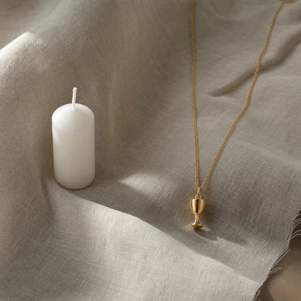 Chalice, a sealed 18K gold chalice pendant necklace, a keepsake gift for First Communion