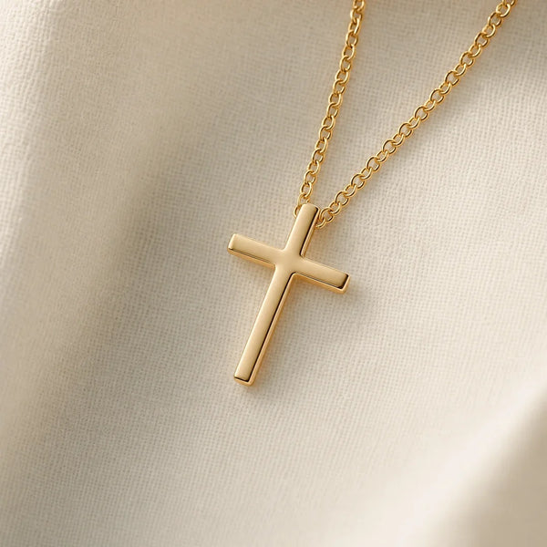 Milestone Cross, a sealed 18K gold cross necklace, a keepsake gift for First Communion