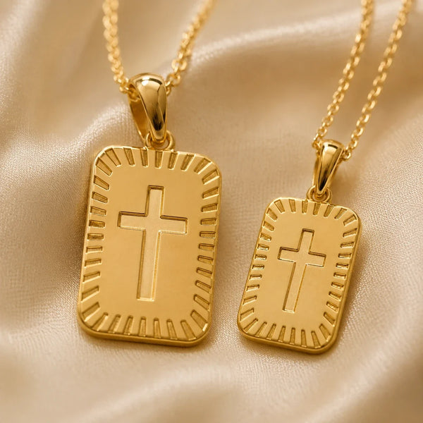 Mother & Daughter, two matching sealed 18K gold necklaces, a keepsake gift for mother and daughter