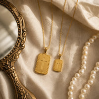 Mother & Daughter, two matching sealed 18K gold necklaces, a keepsake gift for mother and daughter