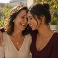 Mother & Daughter, two matching sealed 18K gold necklaces, a keepsake gift for mother and daughter