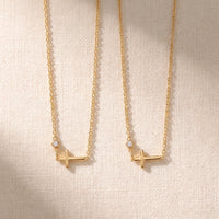 Sisters, two matching sealed 18K gold necklaces, a keepsake gift for sisters