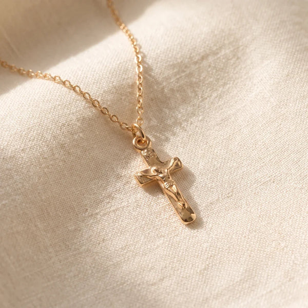 The Vow, a sealed 18K gold crucifix necklace, a keepsake gift for Confirmation